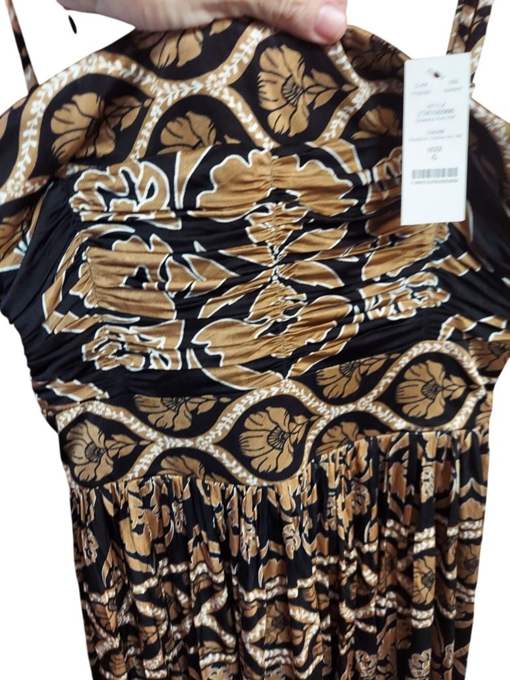White House Black Market Strapless Knit Floral Maxi Dress Size 6 - Picture 5 of 7